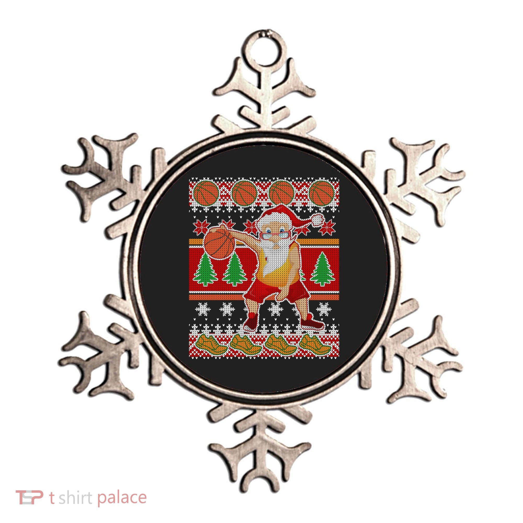 Santa Dribbling A Basketball Ugly Christmas Ornament