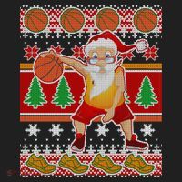 Santa Dribbling A Basketball Ugly Christmas Hat thumb 2