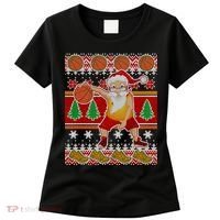 Santa Dribbling A Basketball Ugly Christmas Women's T-Shirt thumb 0