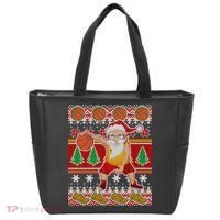 Santa Dribbling A Basketball Ugly Christmas Tote Bag thumb 0