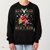 Santa Dunking Basketball Ugly Christmas Women's Sweatshirt thumb 0