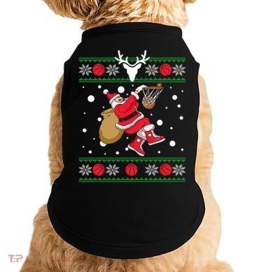 Santa Dunking Basketball Ugly Christmas Doggie Tank