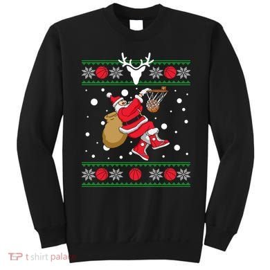 Santa Dunking Basketball Ugly Christmas Sweatshirt