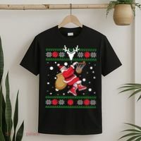 Santa Dunking Basketball Ugly Christmas T-Shirt thumb 2