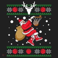 Santa Dunking Basketball Ugly Christmas Tumbler thumb 3