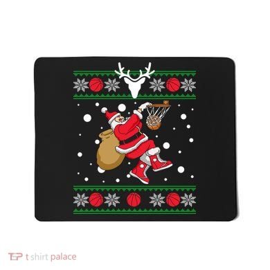Santa Dunking Basketball Ugly Christmas Mousepad