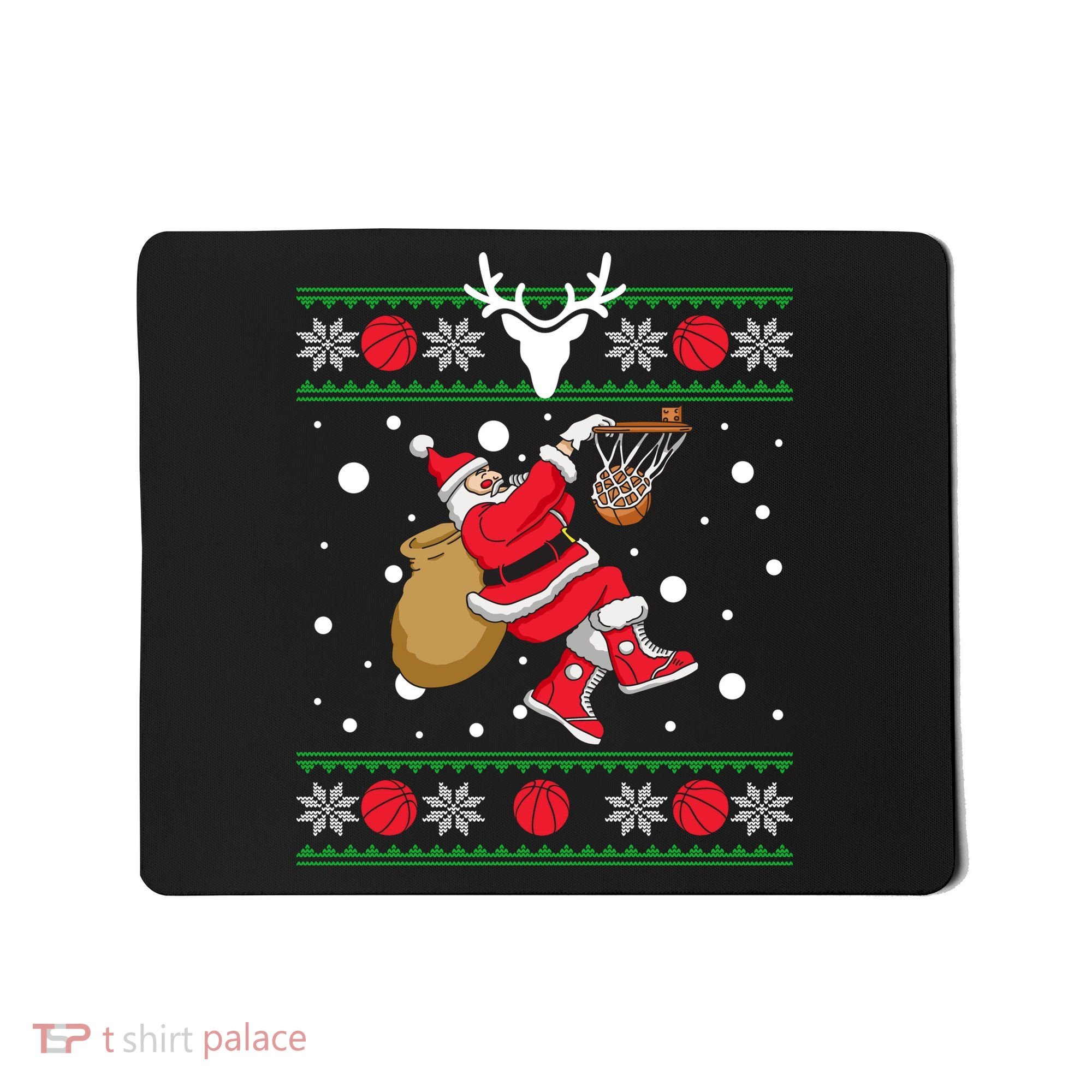 Santa Dunking Basketball Ugly Christmas Mousepad