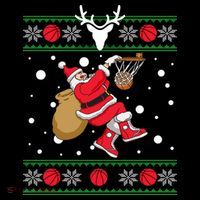 Santa Dunking Basketball Ugly Christmas Mousepad thumb 1