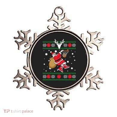 Santa Dunking Basketball Ugly Christmas Ornament