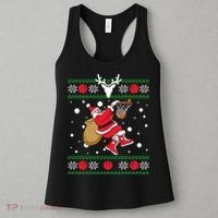 Santa Dunking Basketball Ugly Christmas Women's Tank Top thumb 3