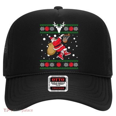 Santa Dunking Basketball Ugly Christmas Hat