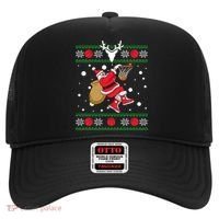 Santa Dunking Basketball Ugly Christmas Hat thumb 0