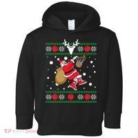 Santa Dunking Basketball Ugly Christmas Toddler Hoodie thumb 0