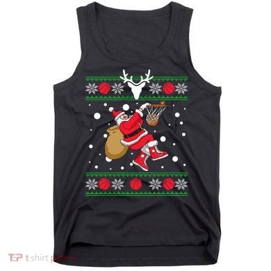 Santa Dunking Basketball Ugly Christmas Tank Top