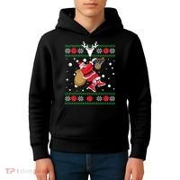 Santa Dunking Basketball Ugly Christmas Kids Hoodie thumb 4