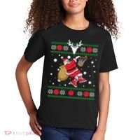 Santa Dunking Basketball Ugly Christmas Kids T-Shirt thumb 2