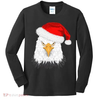 Santa Eagle Kids Long Sleeve Shirt
