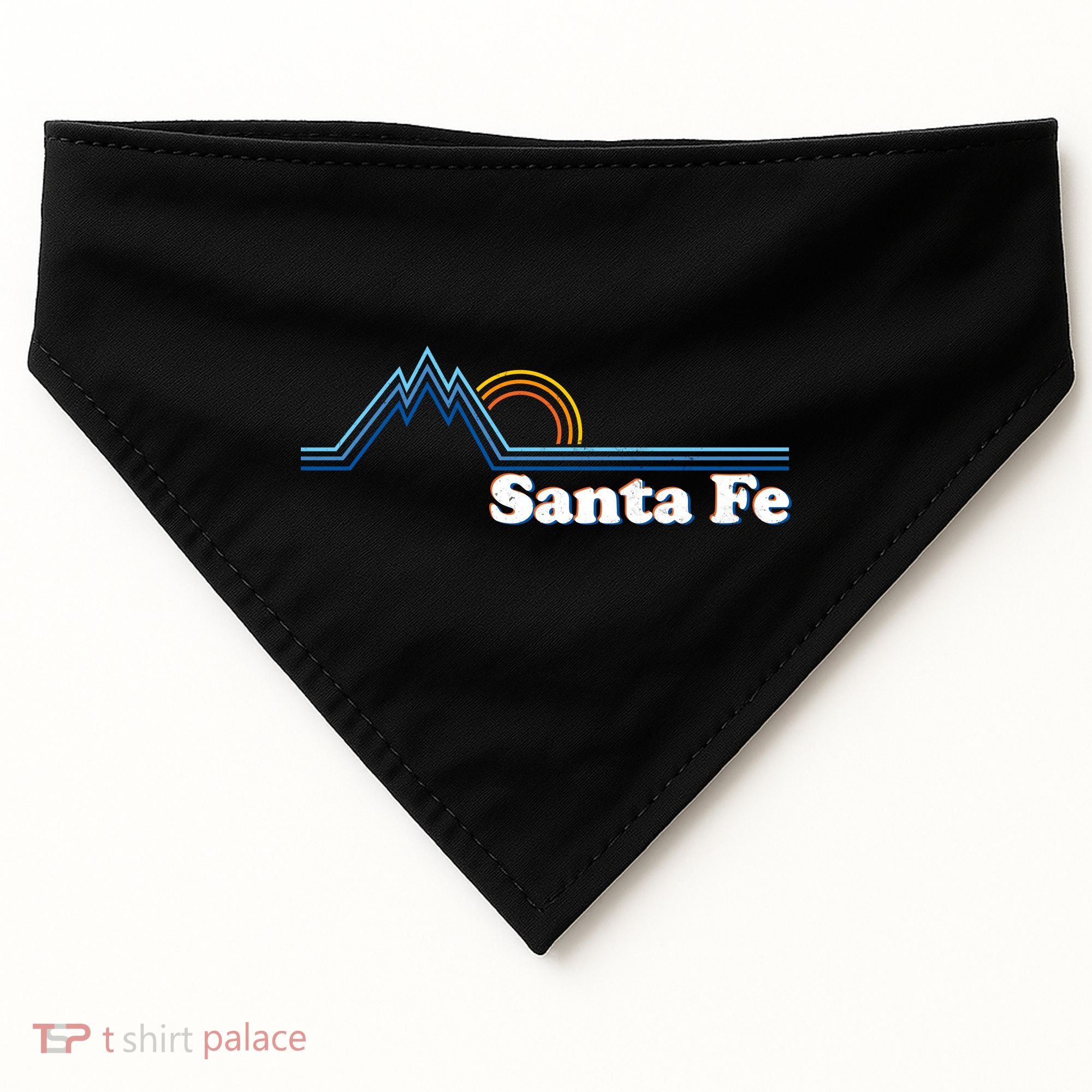 Santa Fe New Mexico Retro Logo USA-Made Doggie Bandana