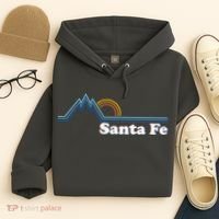 Santa Fe New Mexico Retro Logo Hoodie thumb 4