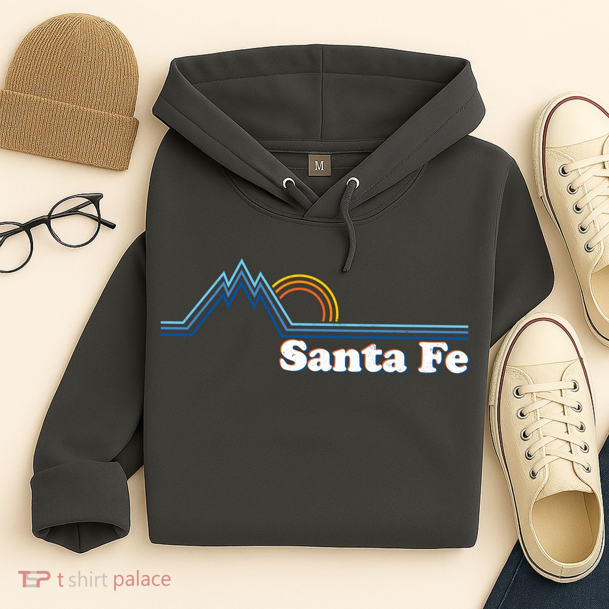 Santa Fe New Mexico Retro Logo Hoodie