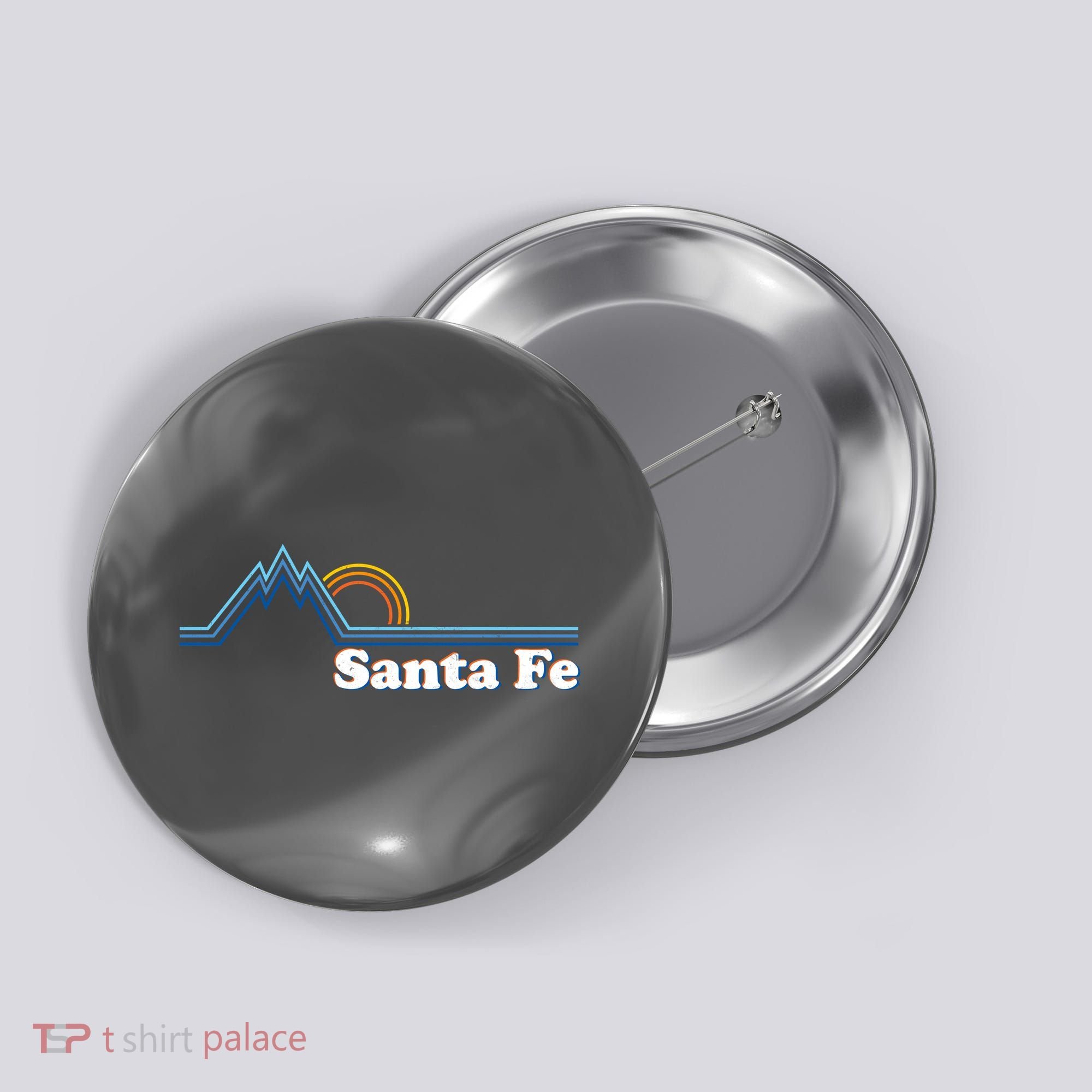 Santa Fe New Mexico Retro Logo Button