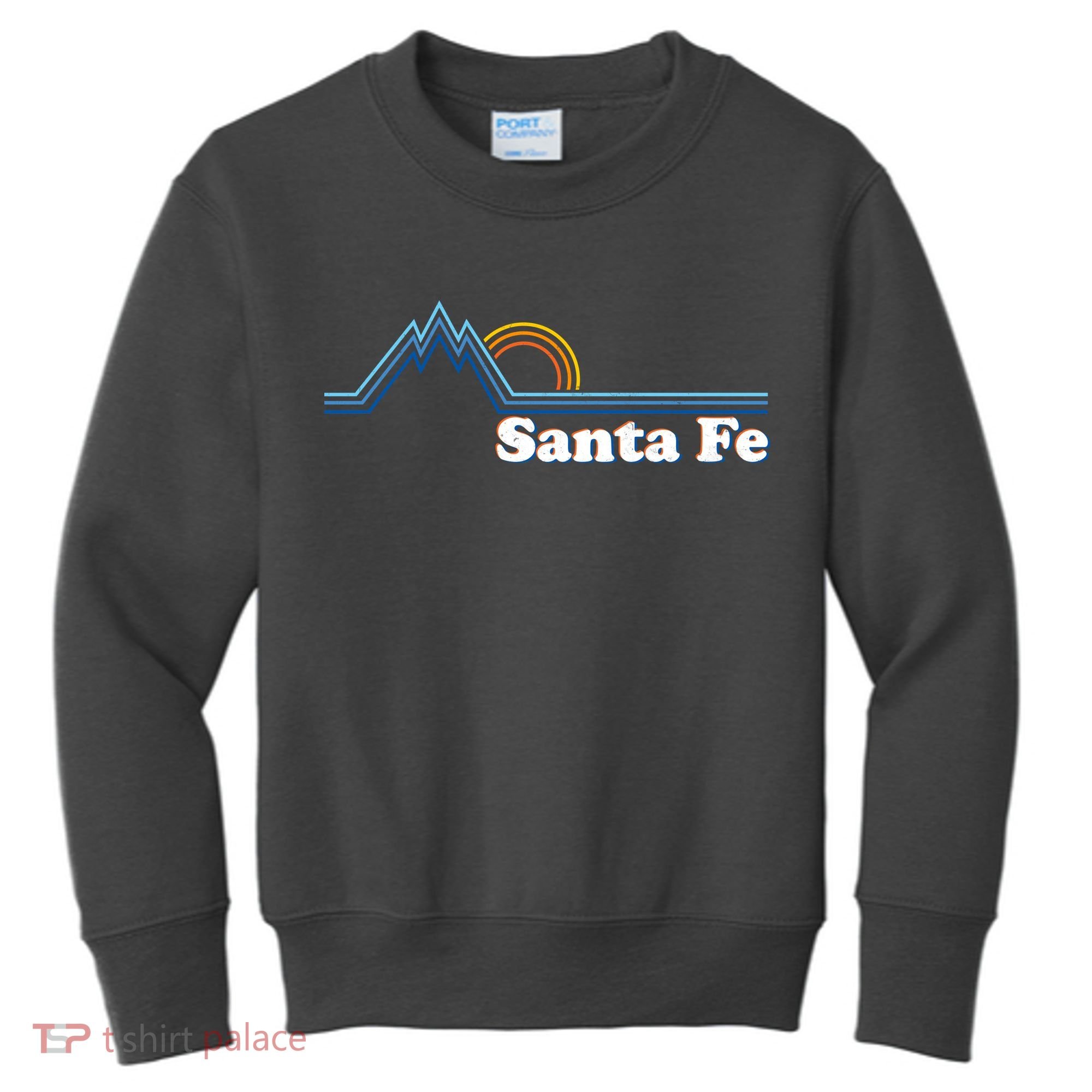 Santa Fe New Mexico Retro Logo Kids Sweatshirt
