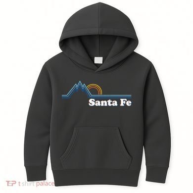 Santa Fe New Mexico Retro Logo Kids Hoodie