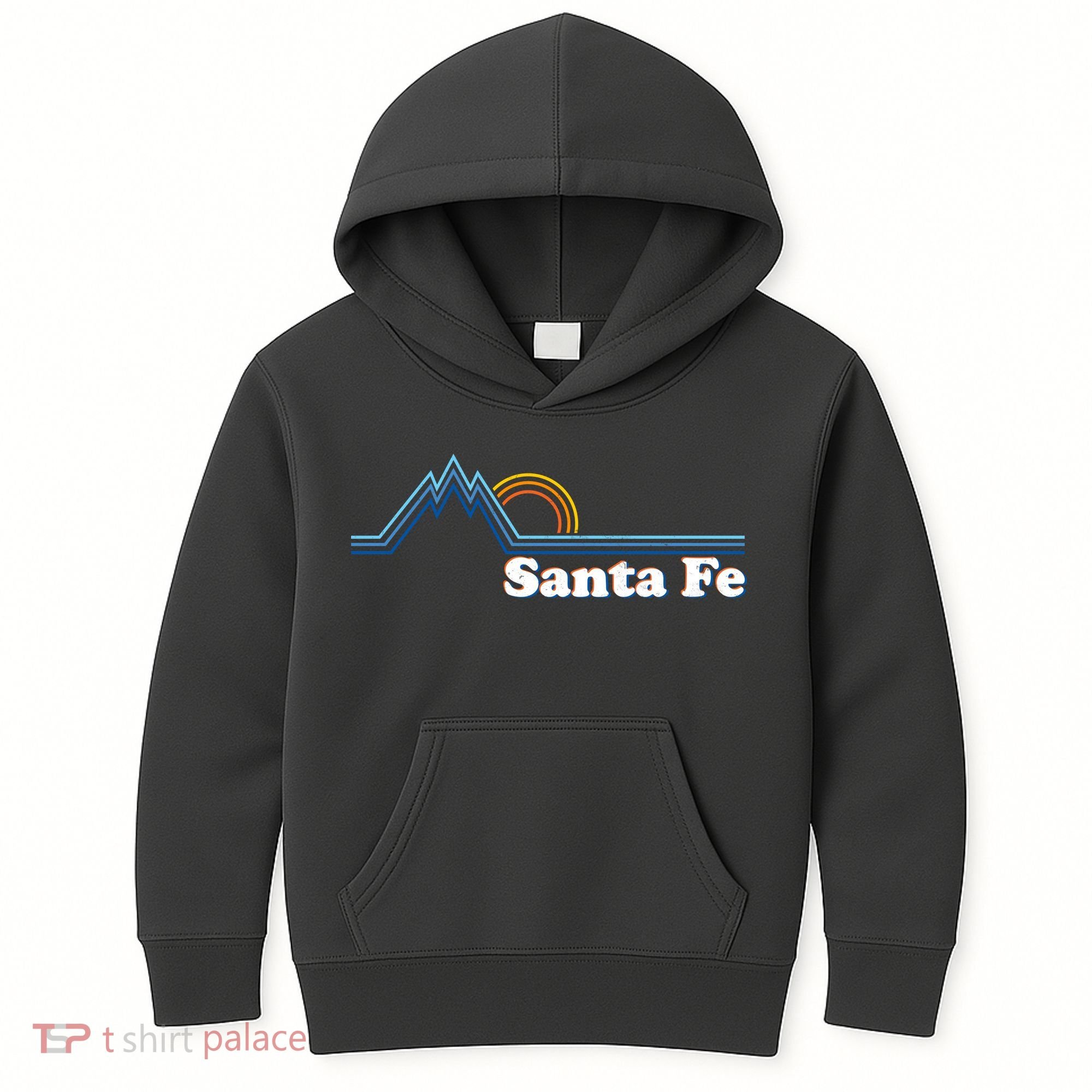 Santa Fe New Mexico Retro Logo Kids Hoodie