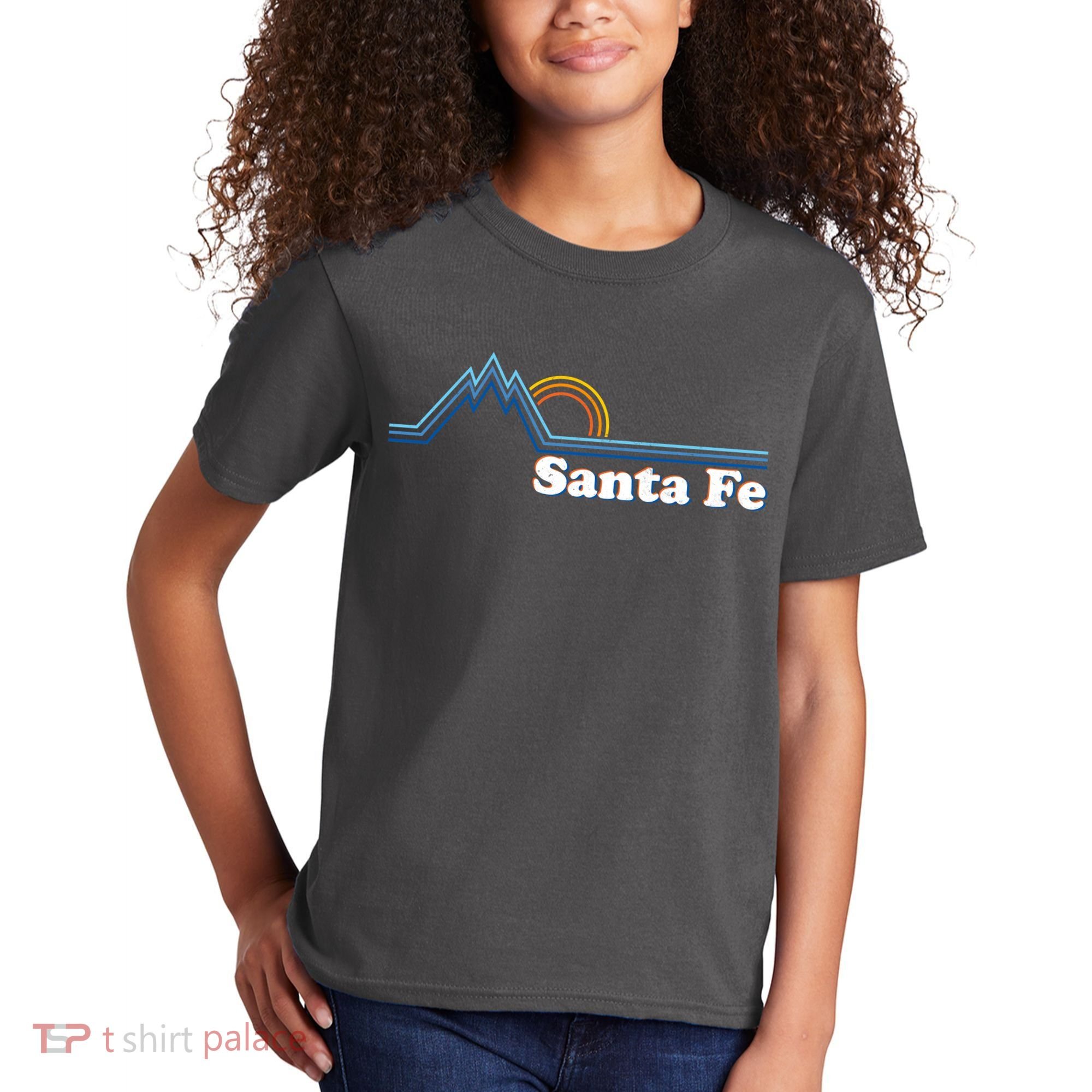 Santa Fe New Mexico Retro Logo Kids T-Shirt