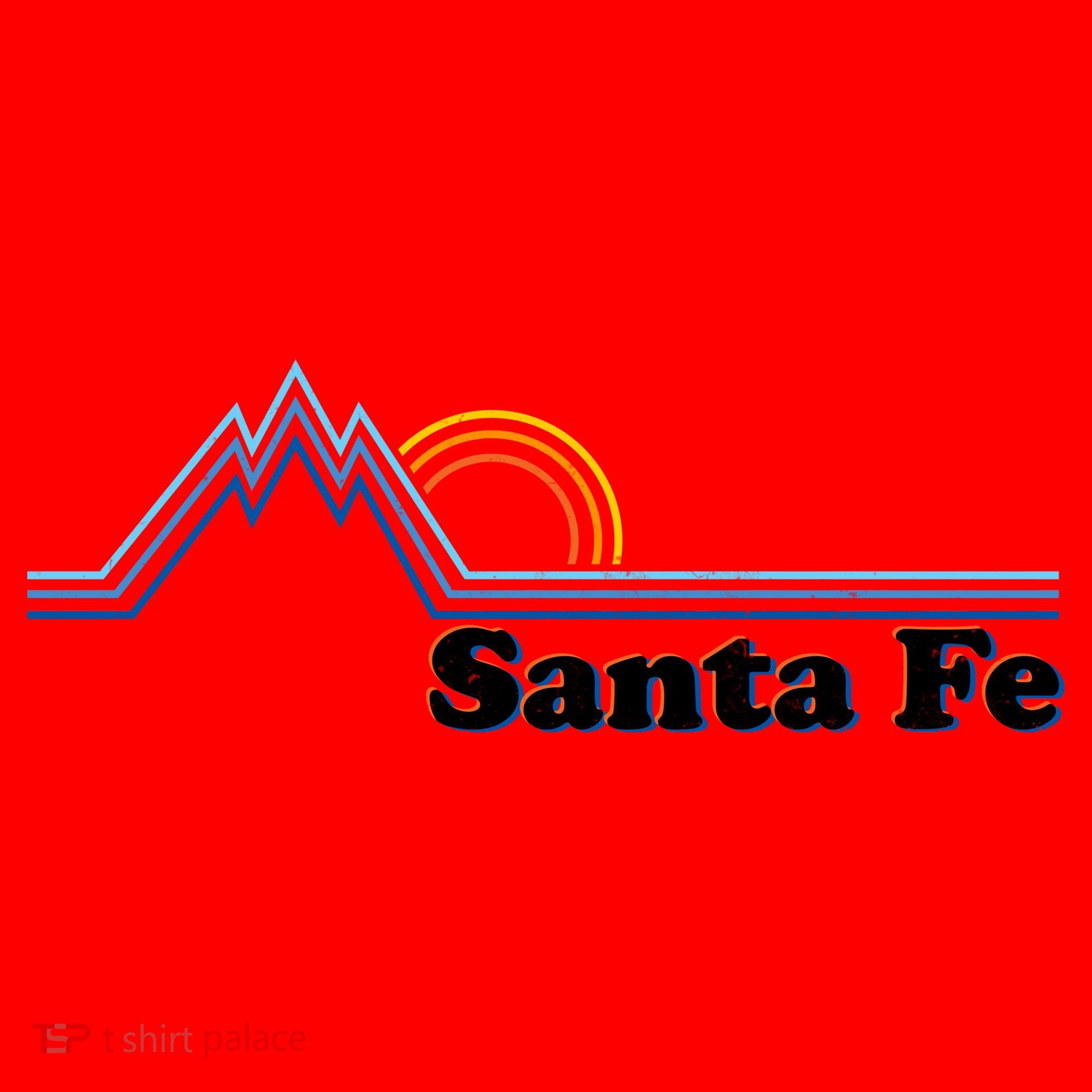 Santa Fe New Mexico Retro Logo Santa Hat
