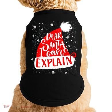 Santa Hat Dear Santa I Can Explain Christmas Doggie Tank