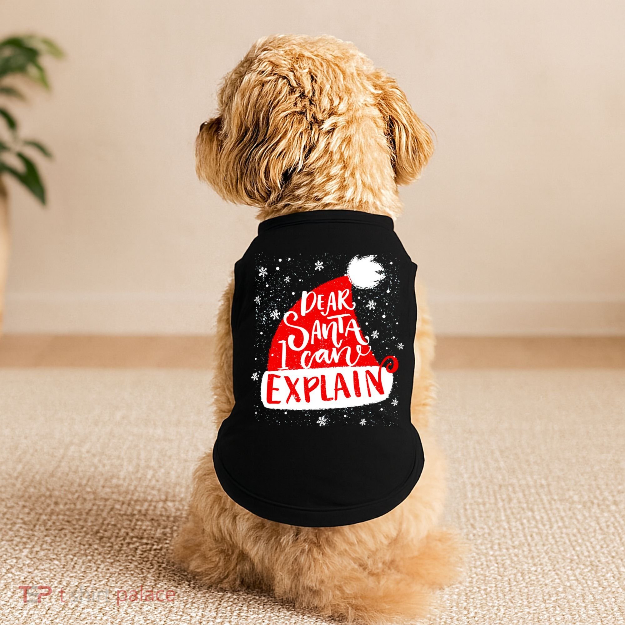 Santa Hat Dear Santa I Can Explain Christmas Doggie Tank
