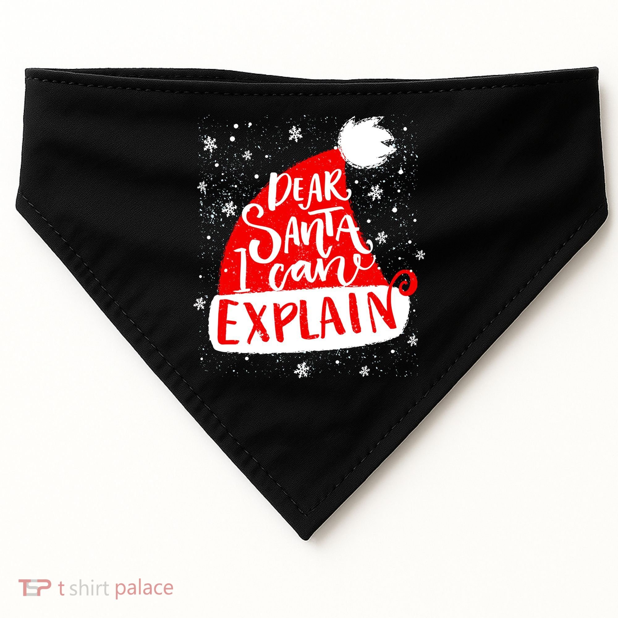 Santa Hat Dear Santa I Can Explain Christmas USA-Made Doggie Bandana