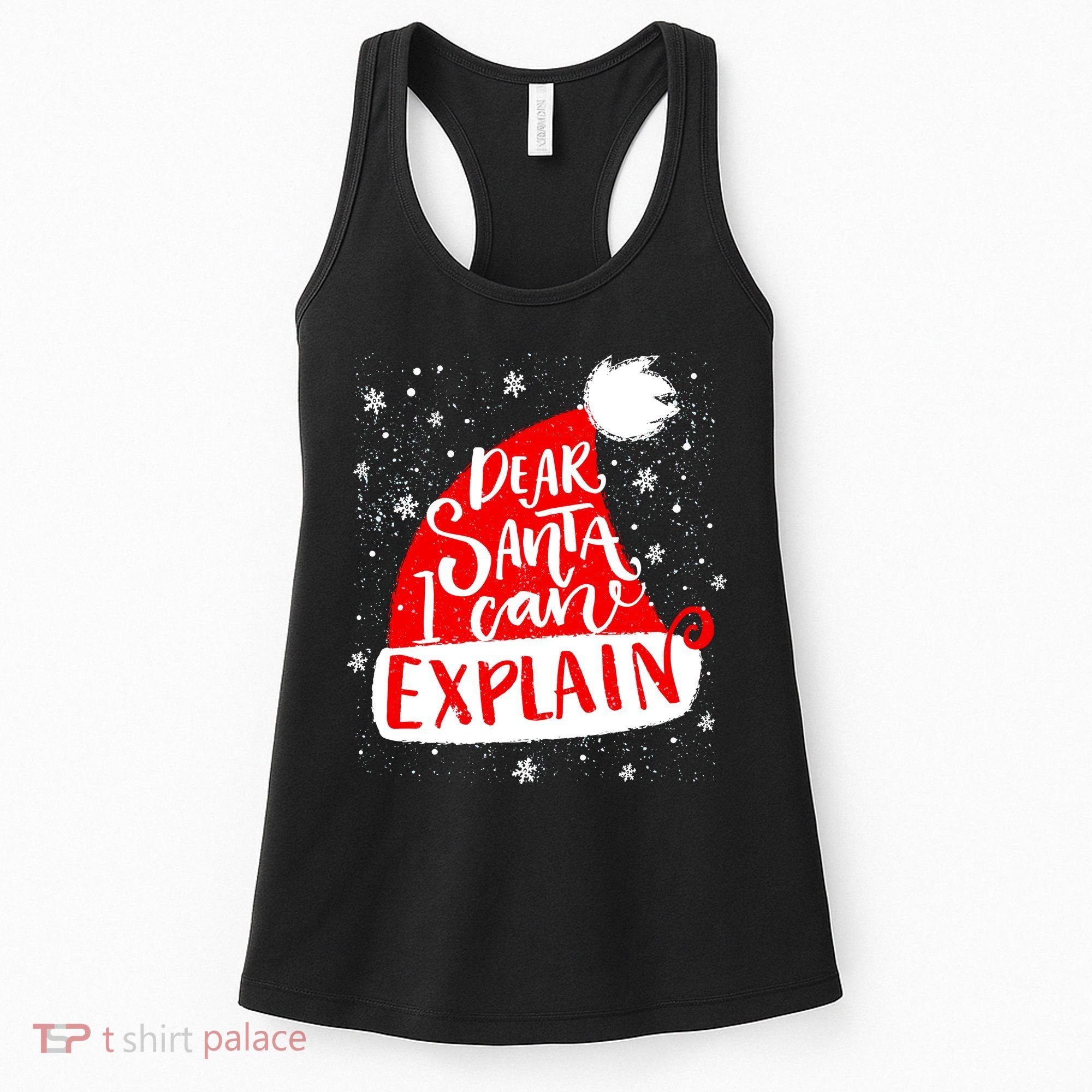 Santa Hat Dear Santa I Can Explain Christmas Women's Tank Top