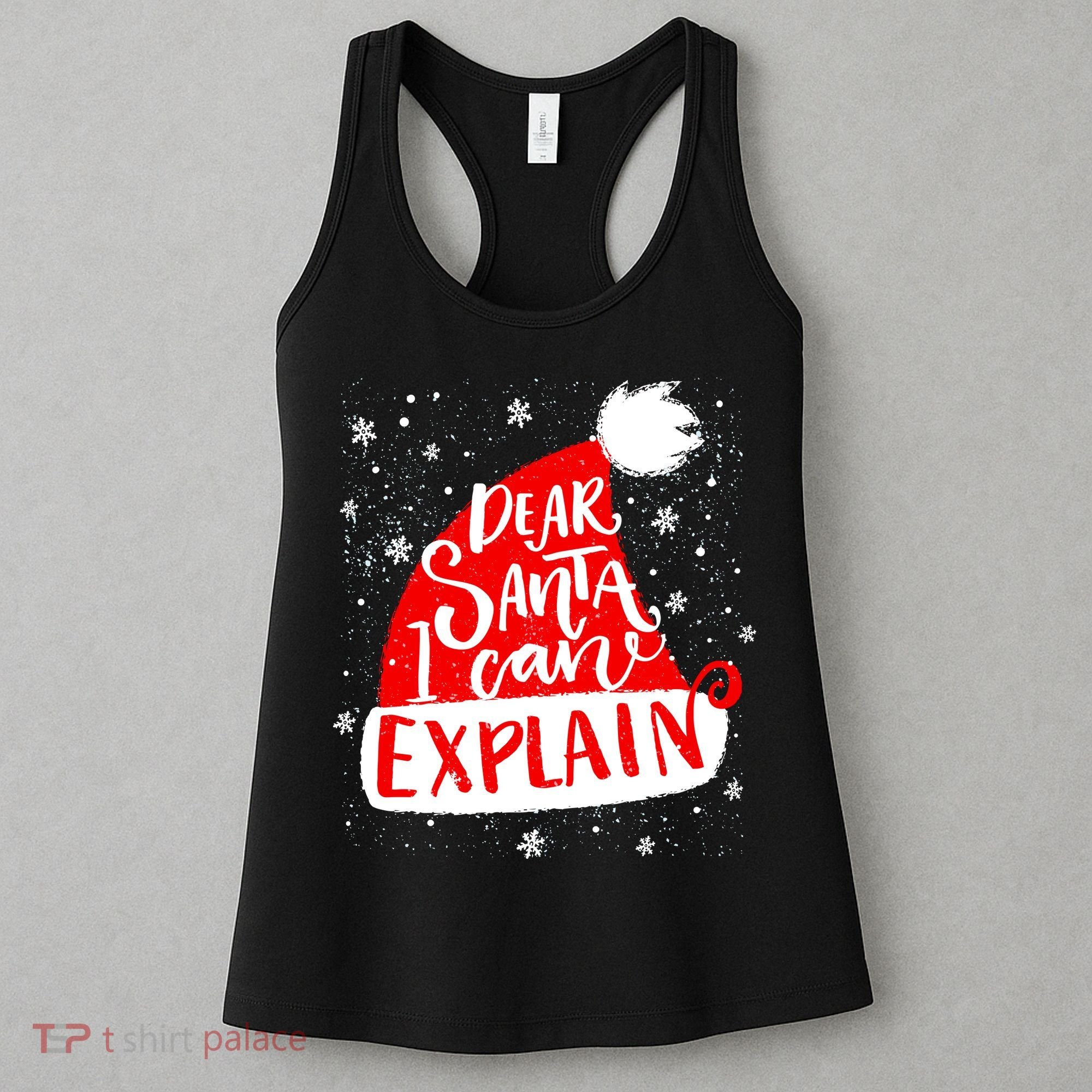 Santa Hat Dear Santa I Can Explain Christmas Women's Tank Top