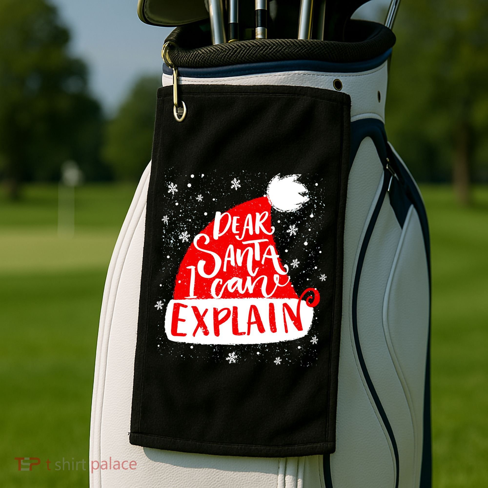 Santa Hat Dear Santa I Can Explain Christmas Golf Towel