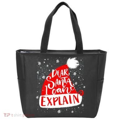 Santa Hat Dear Santa I Can Explain Christmas Tote Bag