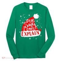 Santa Hat Dear Santa I Can Explain Christmas Long Sleeve Shirt thumb 0
