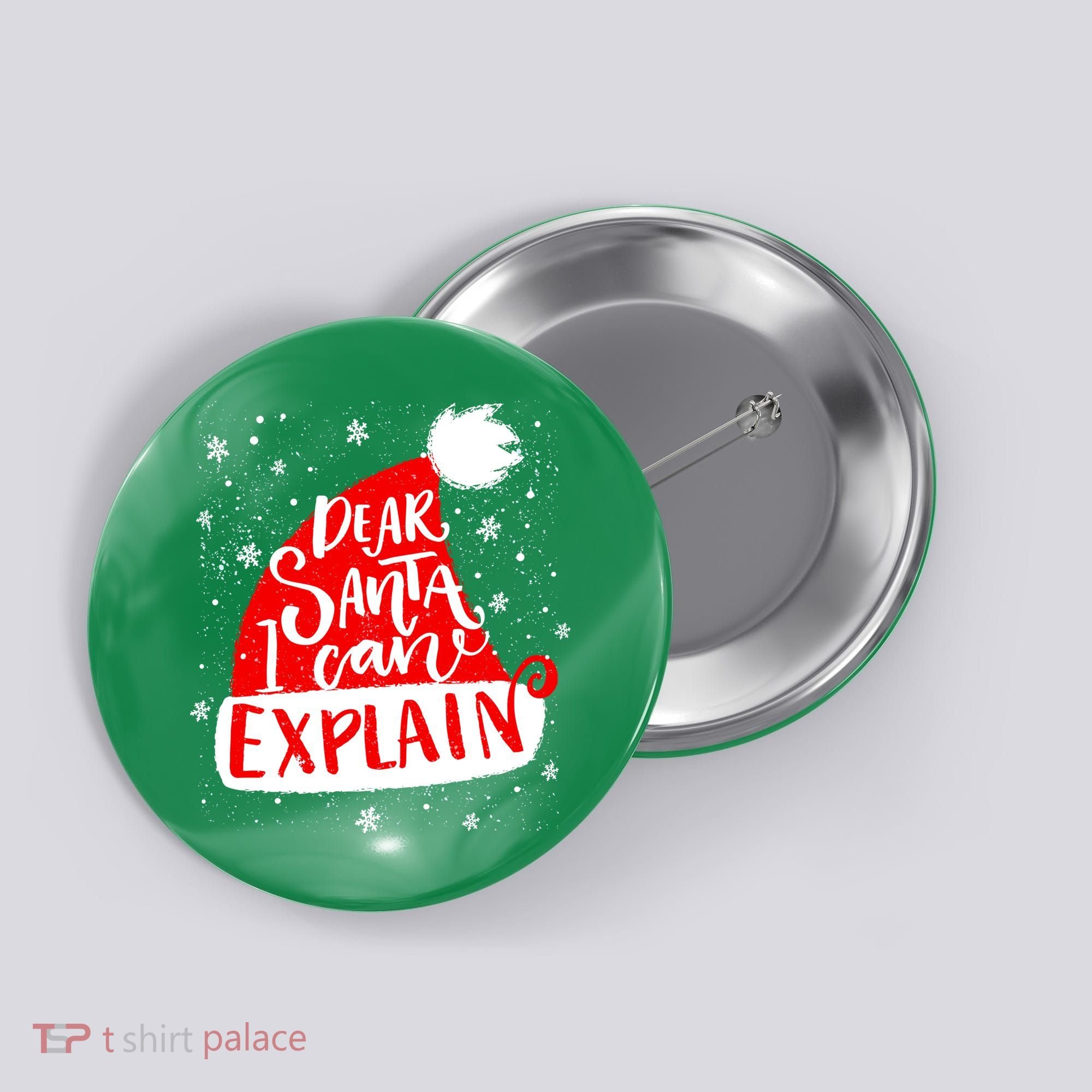 Santa Hat Dear Santa I Can Explain Christmas Button