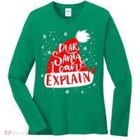 Santa Hat Dear Santa I Can Explain Christmas Women's Long Sleeve Shirt thumb 0