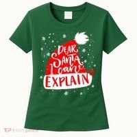 Santa Hat Dear Santa I Can Explain Christmas Women's T-Shirt thumb 0