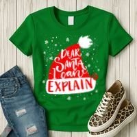 Santa Hat Dear Santa I Can Explain Christmas Women's T-Shirt thumb 3