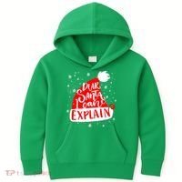 Santa Hat Dear Santa I Can Explain Christmas Kids Hoodie thumb 0