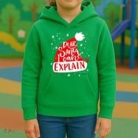Santa Hat Dear Santa I Can Explain Christmas Kids Hoodie thumb 3