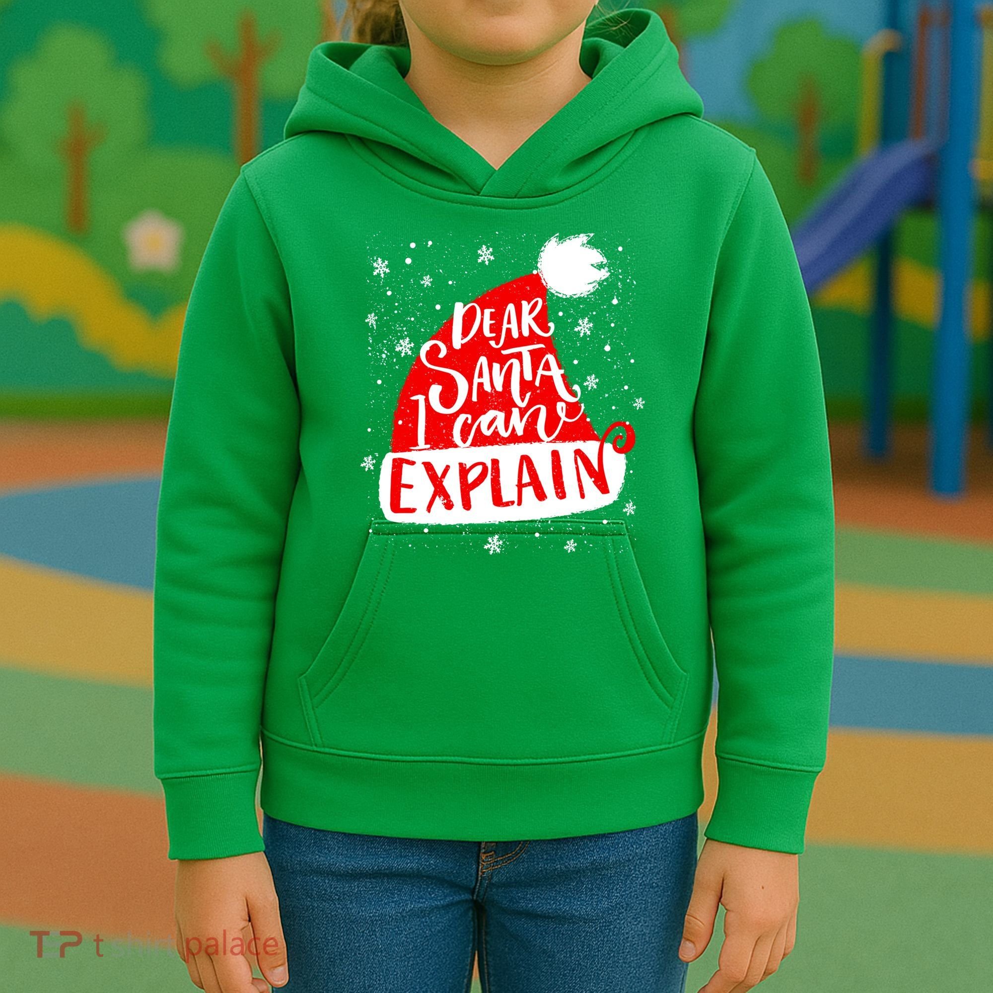 Santa Hat Dear Santa I Can Explain Christmas Kids Hoodie