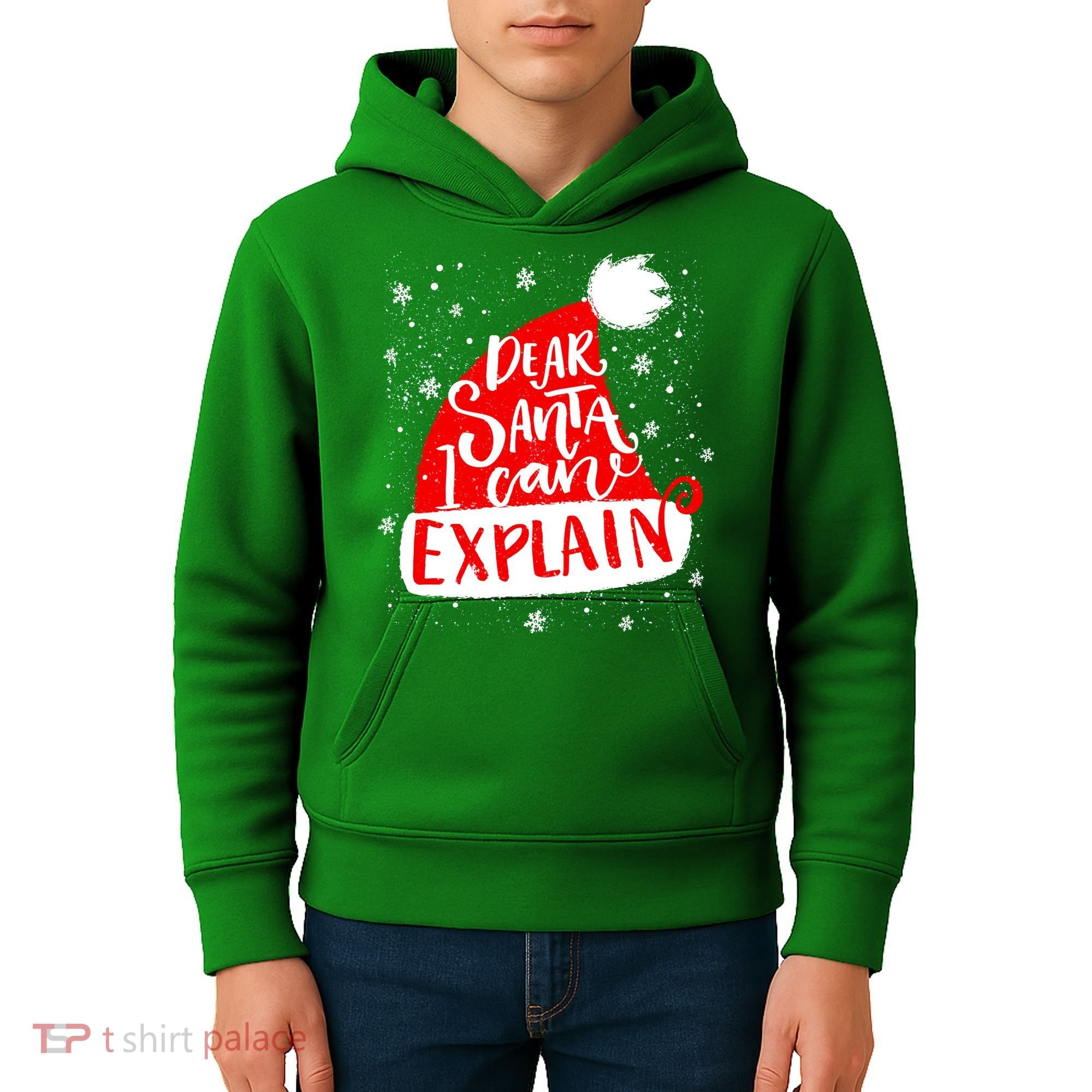 Santa Hat Dear Santa I Can Explain Christmas Kids Hoodie