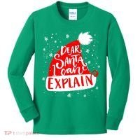 Santa Hat Dear Santa I Can Explain Christmas Kids Long Sleeve Shirt thumb 0