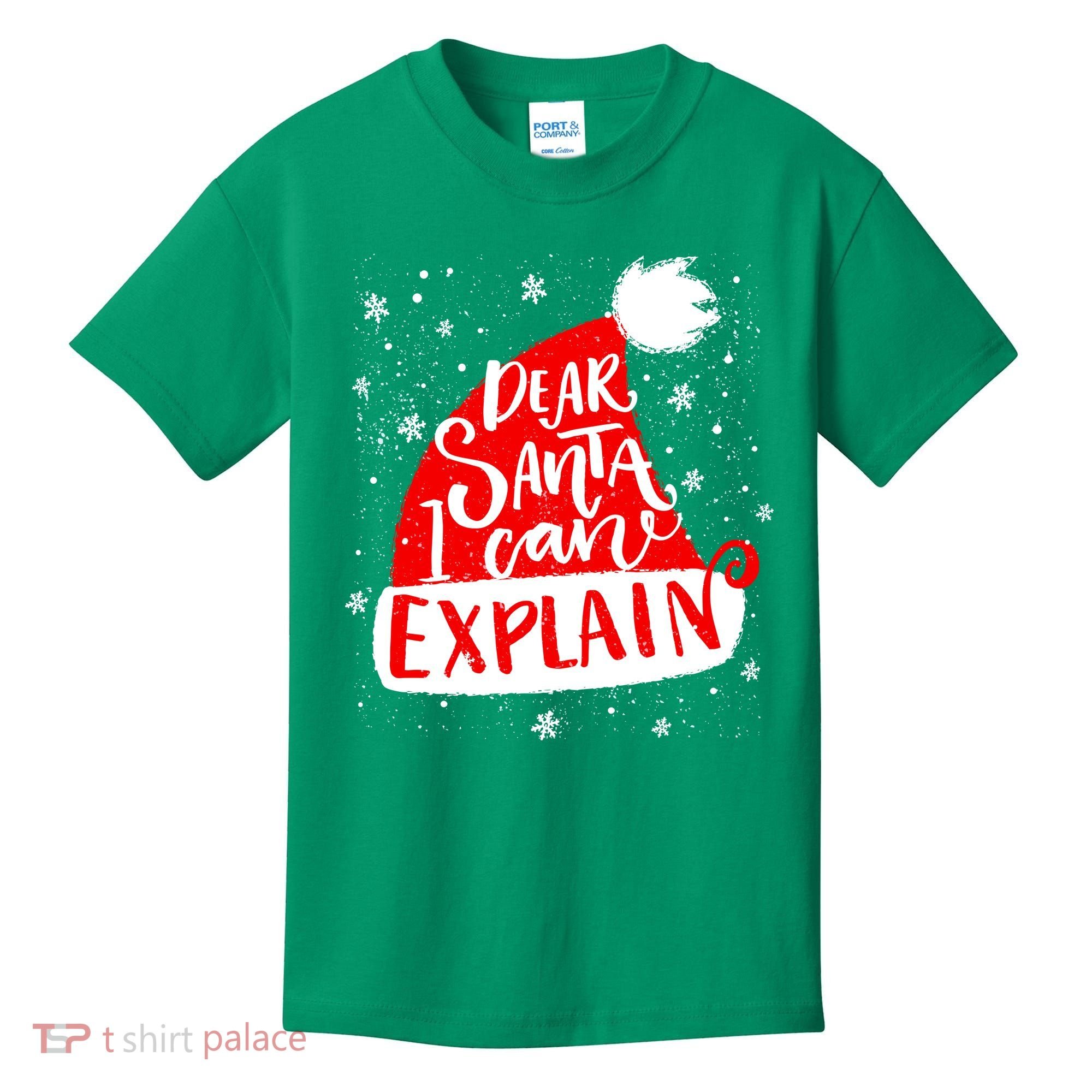 Santa Hat Dear Santa I Can Explain Christmas Kids T-Shirt