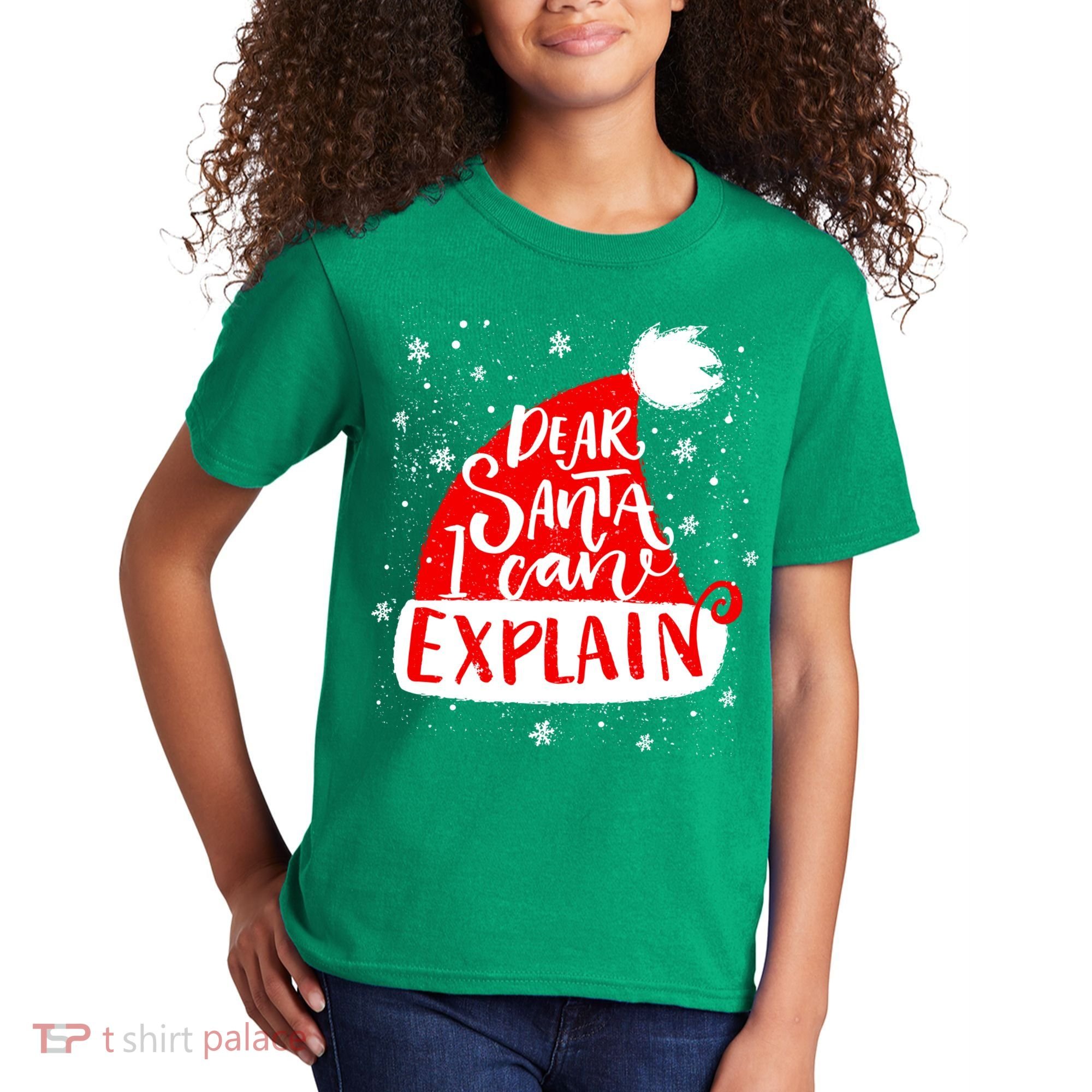 Santa Hat Dear Santa I Can Explain Christmas Kids T-Shirt