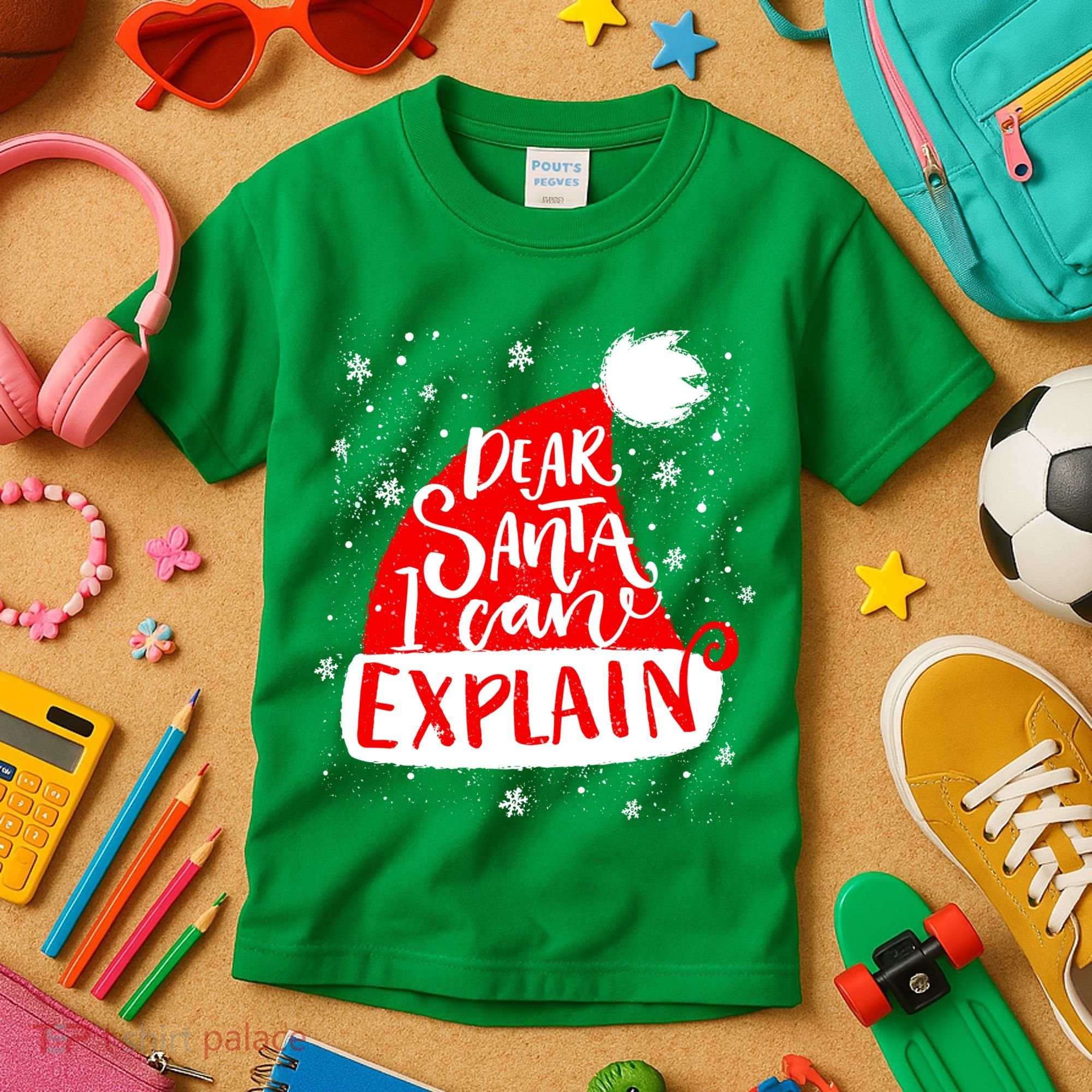 Santa Hat Dear Santa I Can Explain Christmas Kids T-Shirt
